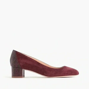 J.crew burgundy suede heels 7
